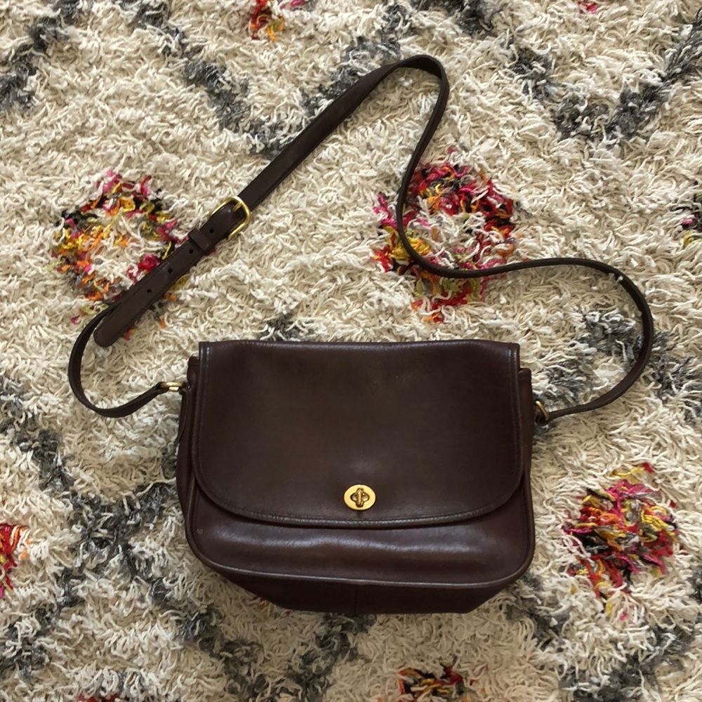 Vintage Coach Leather City Cross-Body Bag